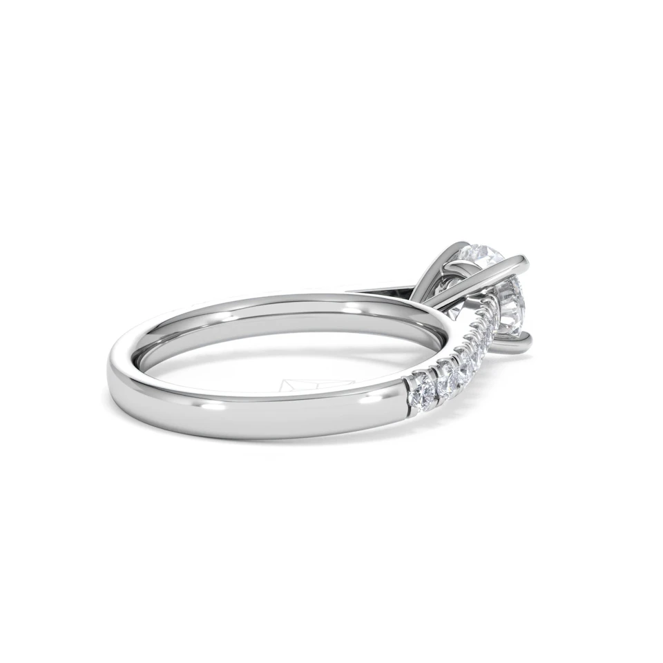 Natalia Lab Diamond Engagement Side Stone Ring 18KW Gold 1.50CT F/VS1