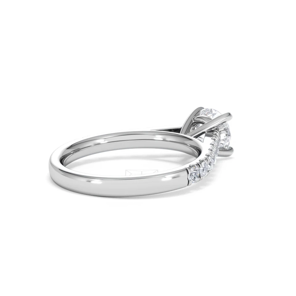 Natalia Lab Diamond Engagement Side Stone Ring Platinum 1.50CT F/VS1