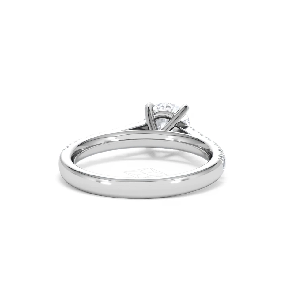 Natalia Lab Diamond Engagement Side Stone Ring 18KW Gold 1.50CT F/VS1