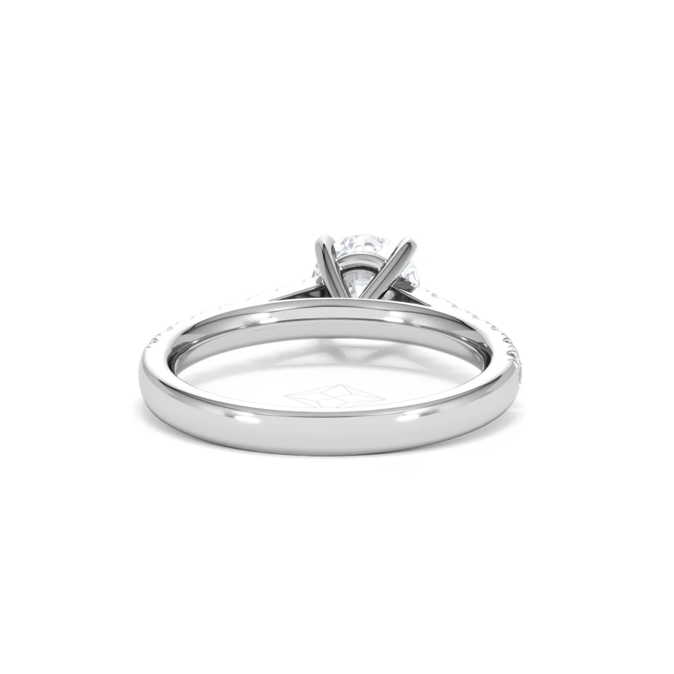 Natalia Lab Diamond Engagement Side Stone Ring 18KW Gold 1.50CT F/VS1