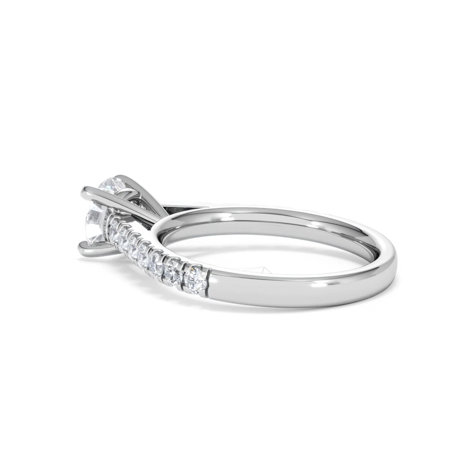 Natalia Lab Diamond Engagement Side Stone Ring 18KW Gold 1.50CT F/VS1