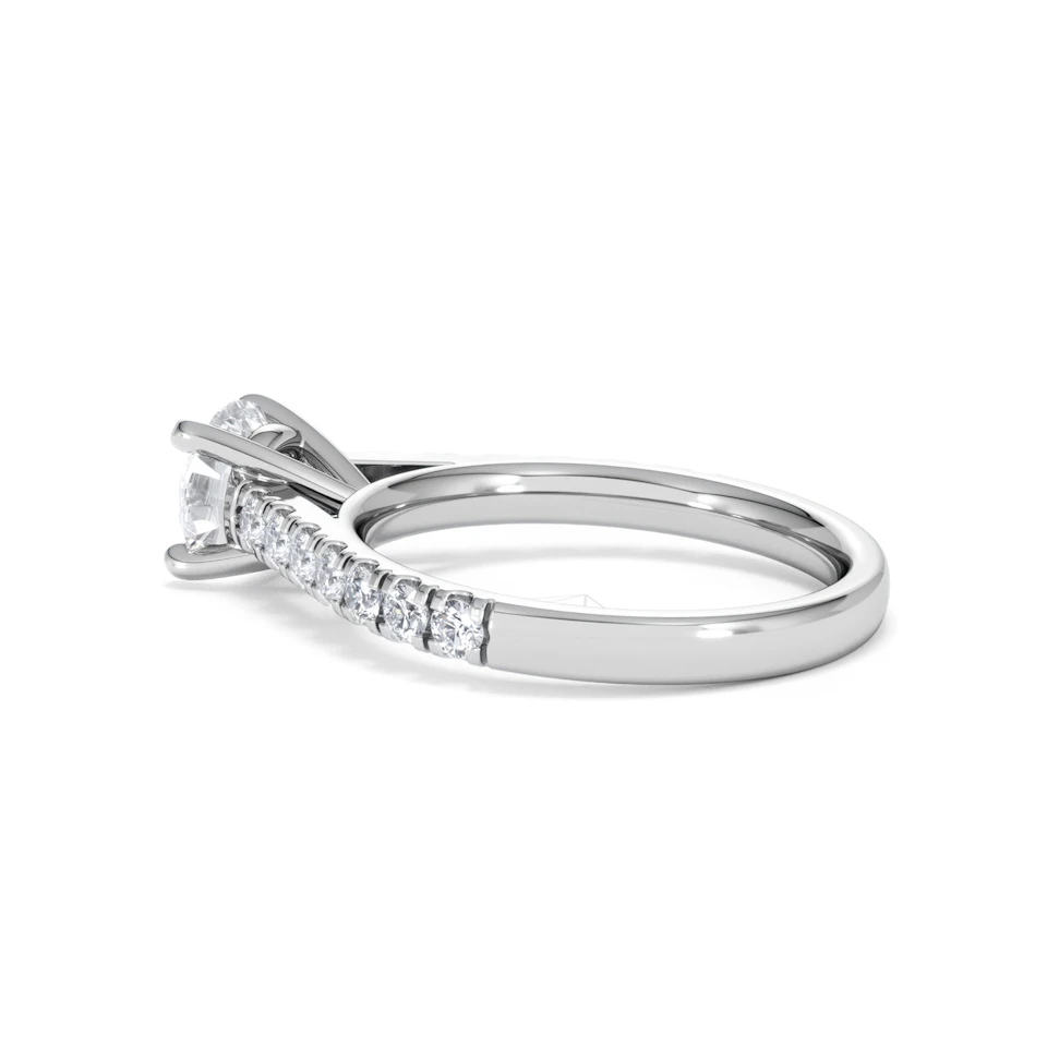 Natalia Lab Diamond Engagement Side Stone Ring Platinum 1.50CT F/VS1