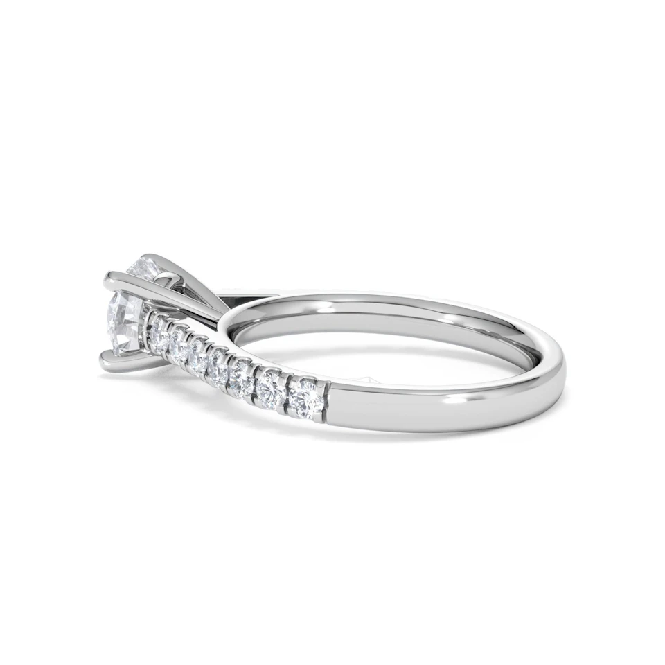 Natalia Lab Diamond Engagement Side Stone Ring 18KW Gold 1.50CT F/VS1