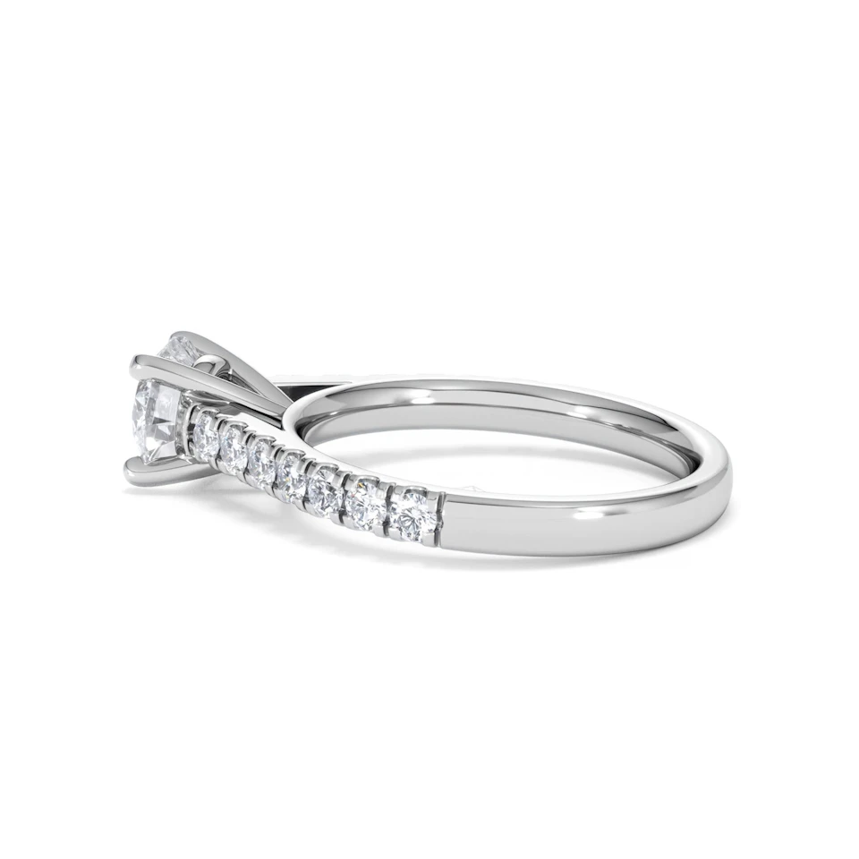 Natalia Lab Diamond Engagement Side Stone Ring 18KW Gold 1.50CT F/VS1