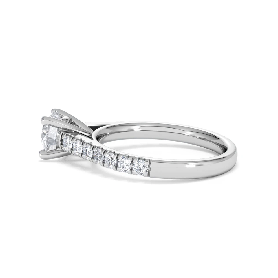 Natalia GIA Diamond Engagement Side Stone Ring Platinum 1.40CT G/VS1