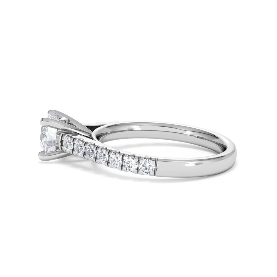 Natalia Lab Diamond Engagement Side Stone Ring Platinum 1.50CT F/VS1