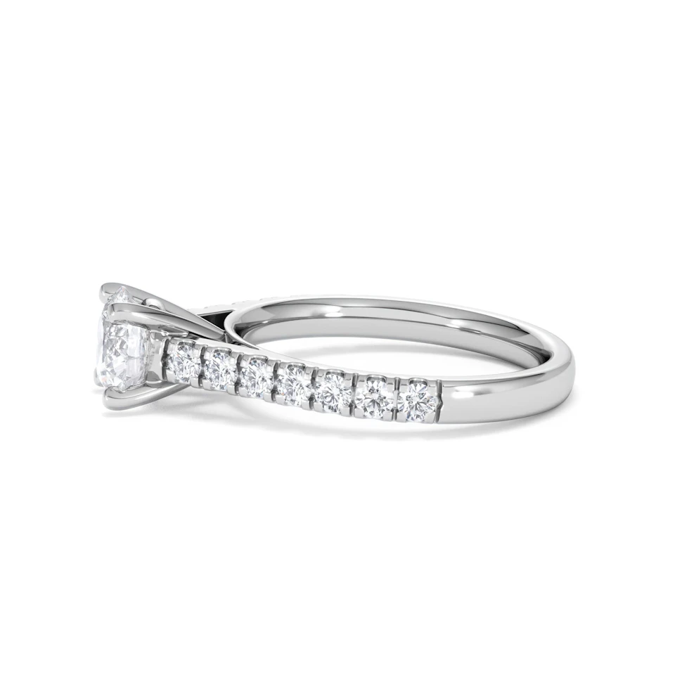 Natalia Lab Diamond Engagement Side Stone Ring 18KW Gold 1.50CT F/VS1
