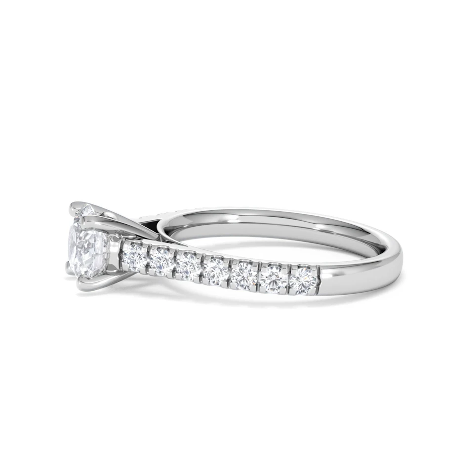 Natalia Lab Diamond Engagement Side Stone Ring 18KW Gold 1.50CT F/VS1