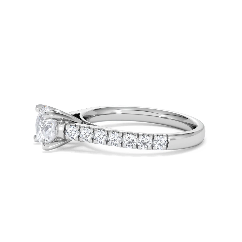 Natalia Lab Diamond Engagement Side Stone Ring 18KW Gold 1.50CT F/VS1