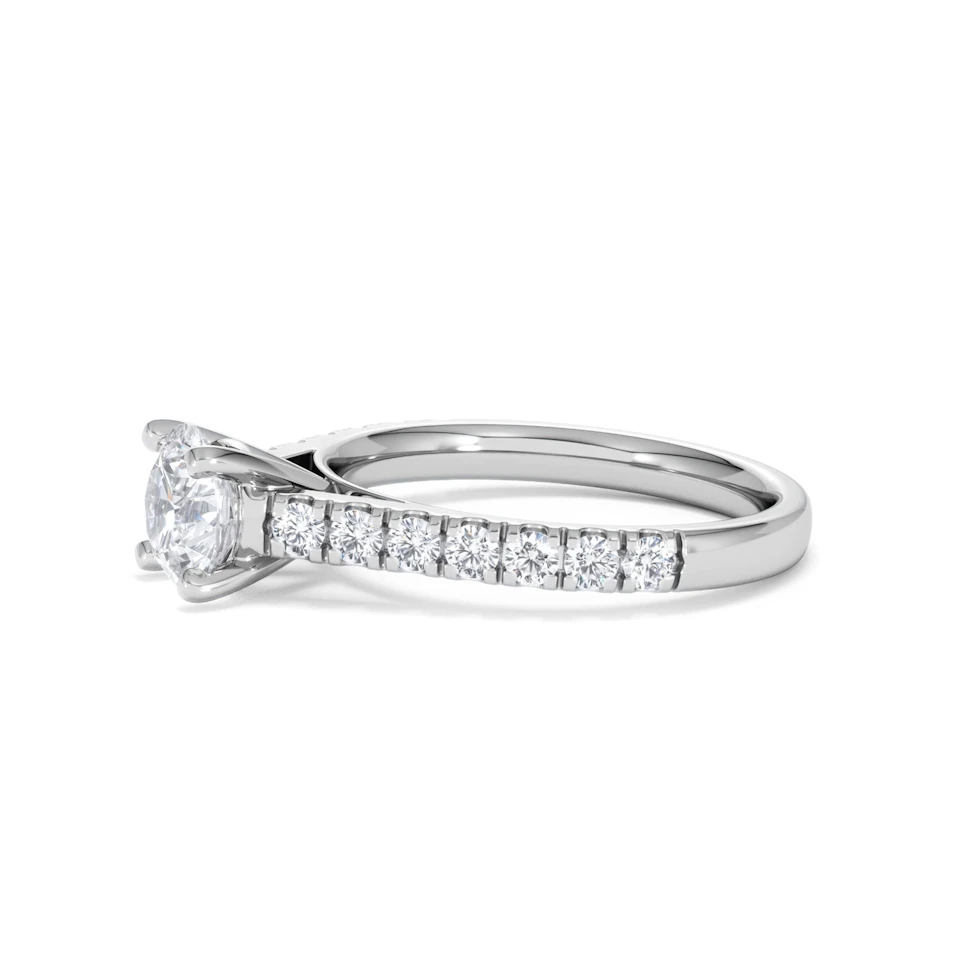 Natalia GIA Diamond Engagement Side Stone Ring Platinum 1.40CT G/VS1