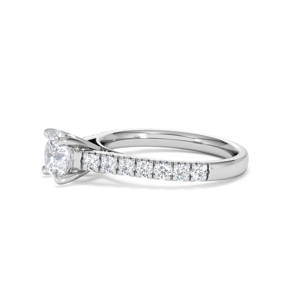 Natalia Lab Diamond Engagement Side Stone Ring 18KW Gold 1.50CT F/VS1