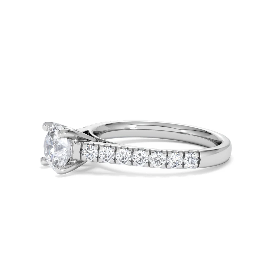 Natalia Lab Diamond Engagement Side Stone Ring 18KW Gold 1.50CT F/VS1