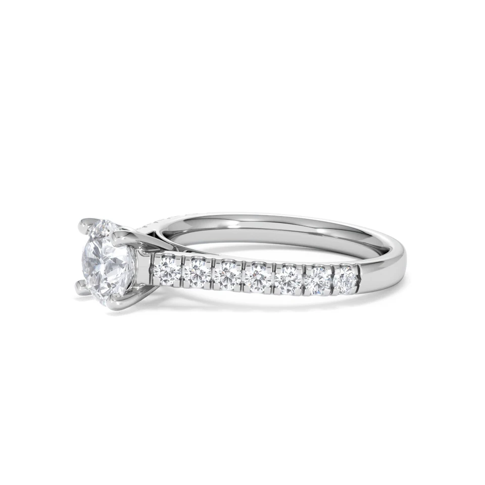 Natalia GIA Diamond Engagement Side Stone Ring Platinum 1.40CT G/VS1