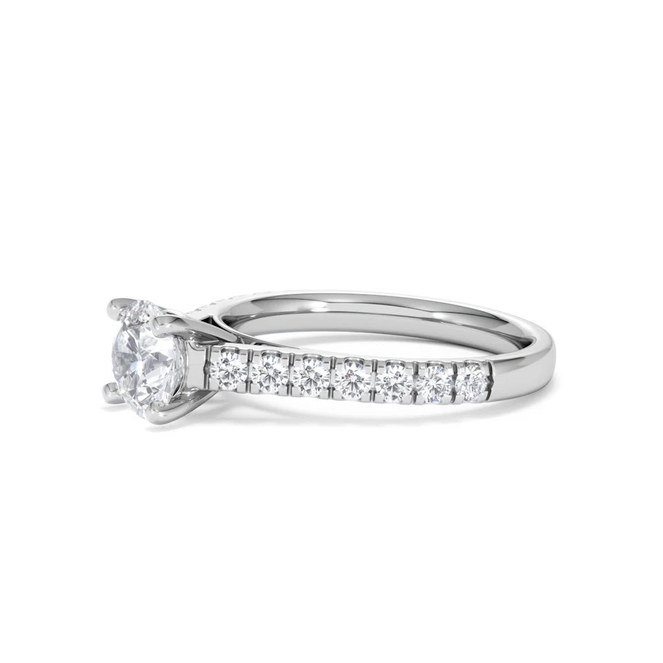 Natalia Lab Diamond Engagement Side Stone Ring 18KW Gold 1.50CT F/VS1