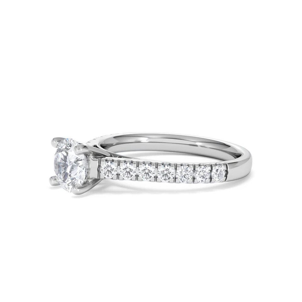 Natalia GIA Diamond Engagement Side Stone Ring Platinum 1.40CT G/VS1