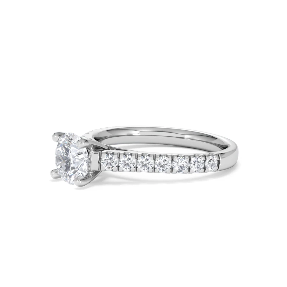Natalia Lab Diamond Engagement Side Stone Ring 18KW Gold 1.50CT F/VS1