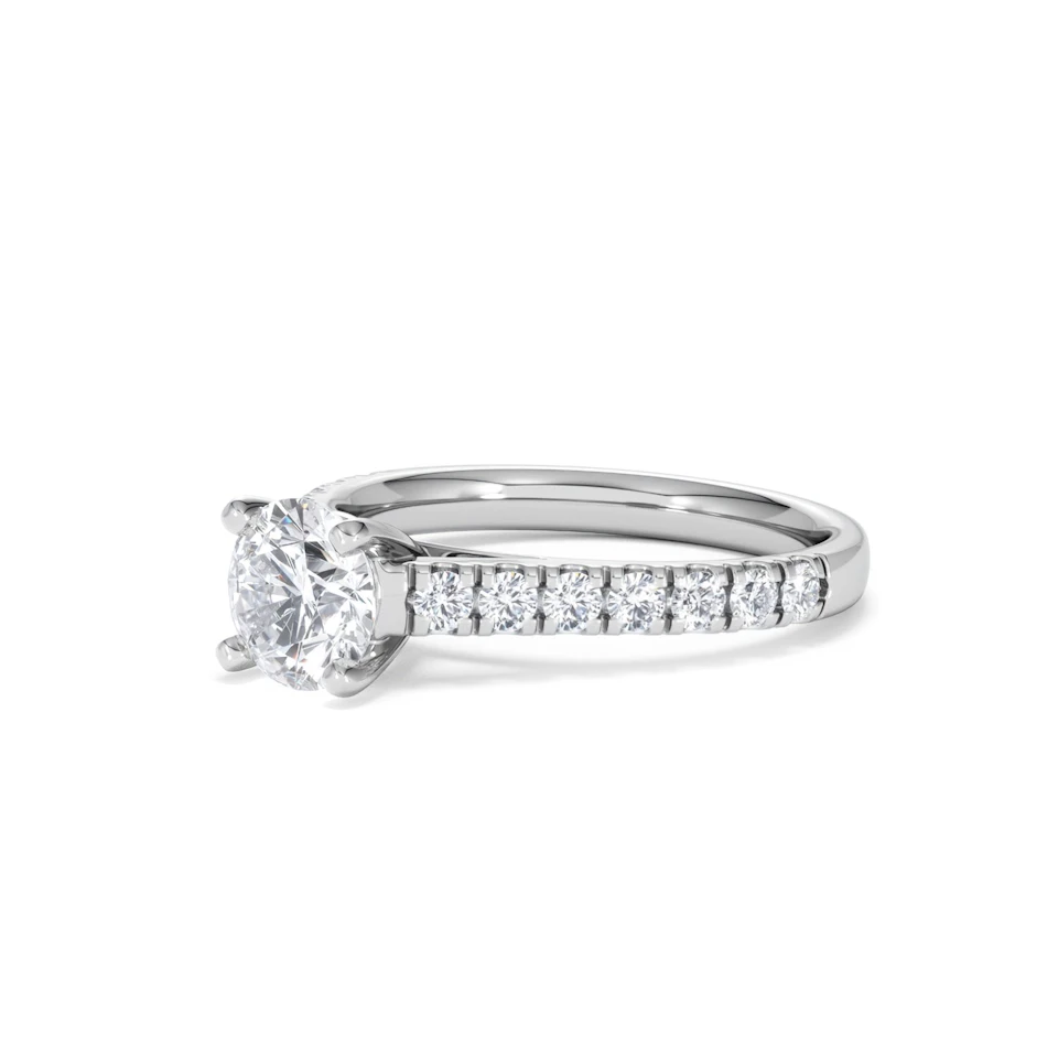 Natalia Lab Diamond Engagement Side Stone Ring 18KW Gold 1.50CT F/VS1