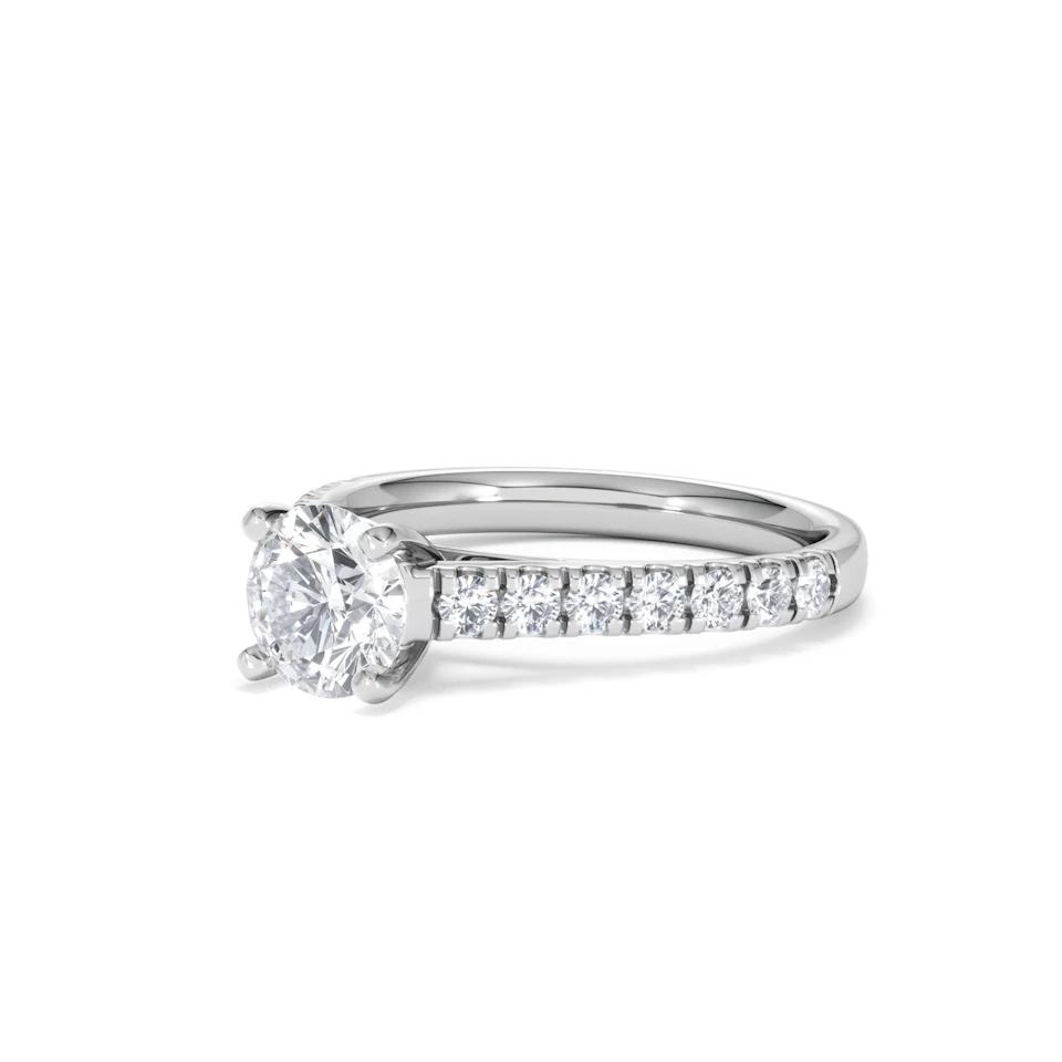 Natalia Lab Diamond Engagement Side Stone Ring 18KW Gold 1.50CT F/VS1