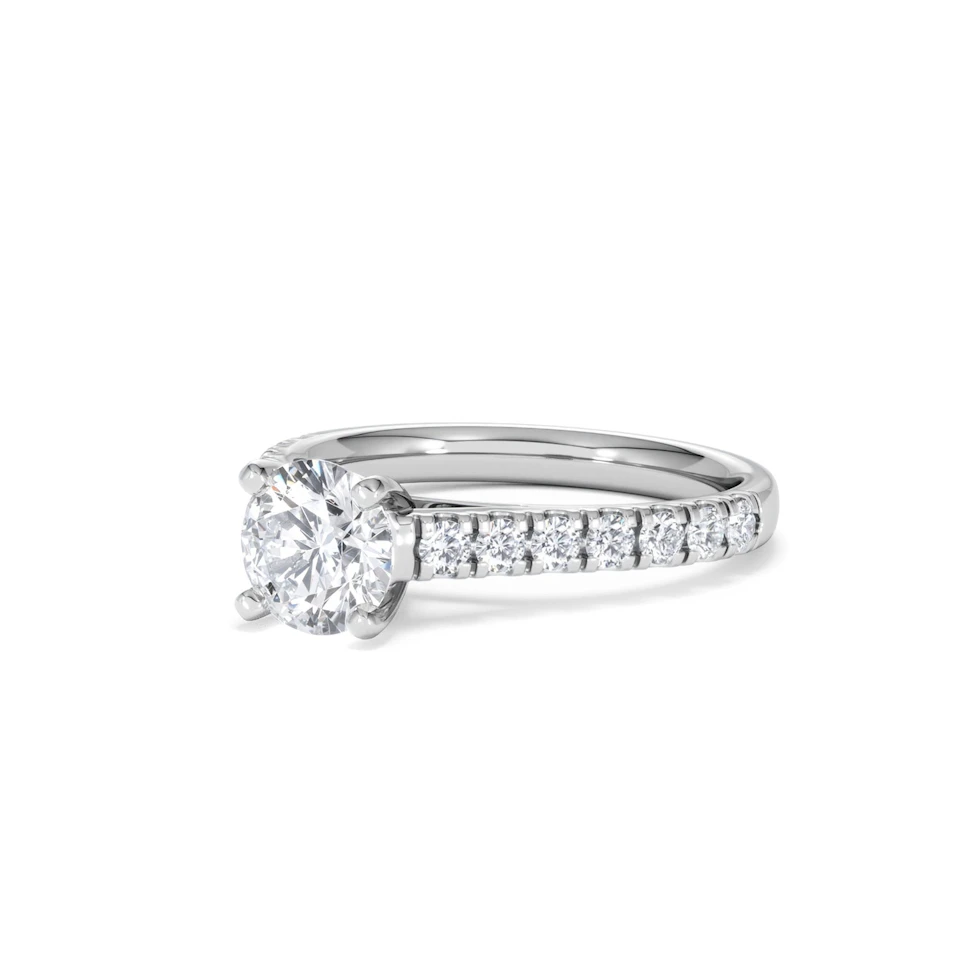 Natalia GIA Diamond Engagement Side Stone Ring Platinum 1.40CT G/VS1