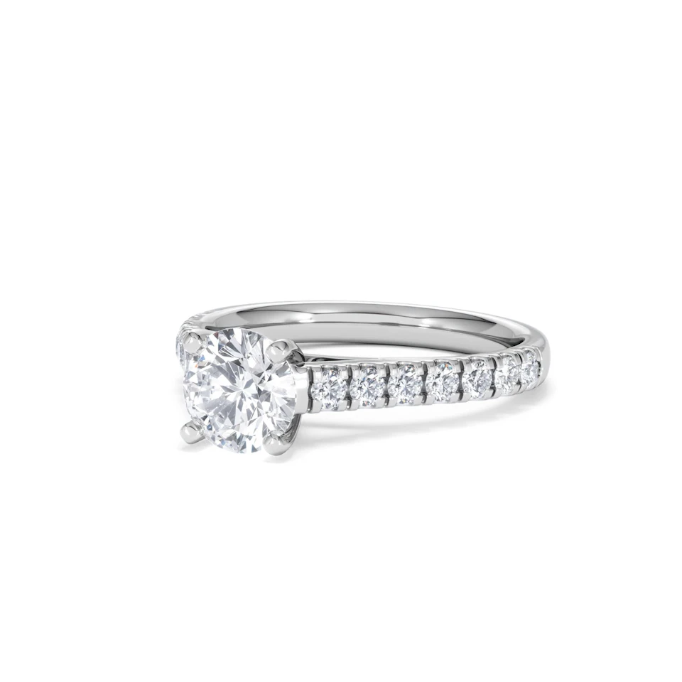 Natalia Lab Diamond Engagement Side Stone Ring 18KW Gold 1.50CT F/VS1