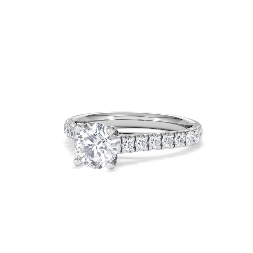 Natalia GIA Diamond Engagement Side Stone Ring Platinum 1.40CT G/VS1