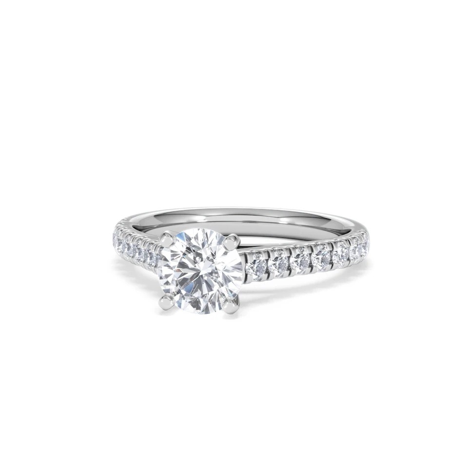Natalia Lab Diamond Engagement Side Stone Ring 18KW Gold 1.50CT F/VS1