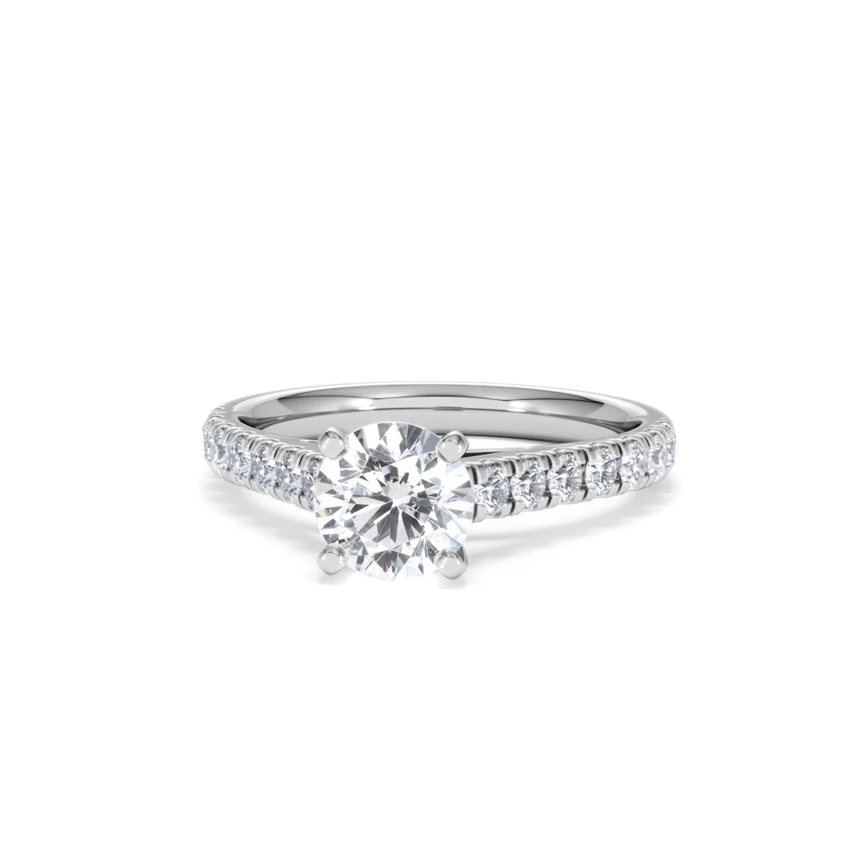 Natalia GIA Diamond Engagement Side Stone Ring Platinum 1.40CT G/VS1