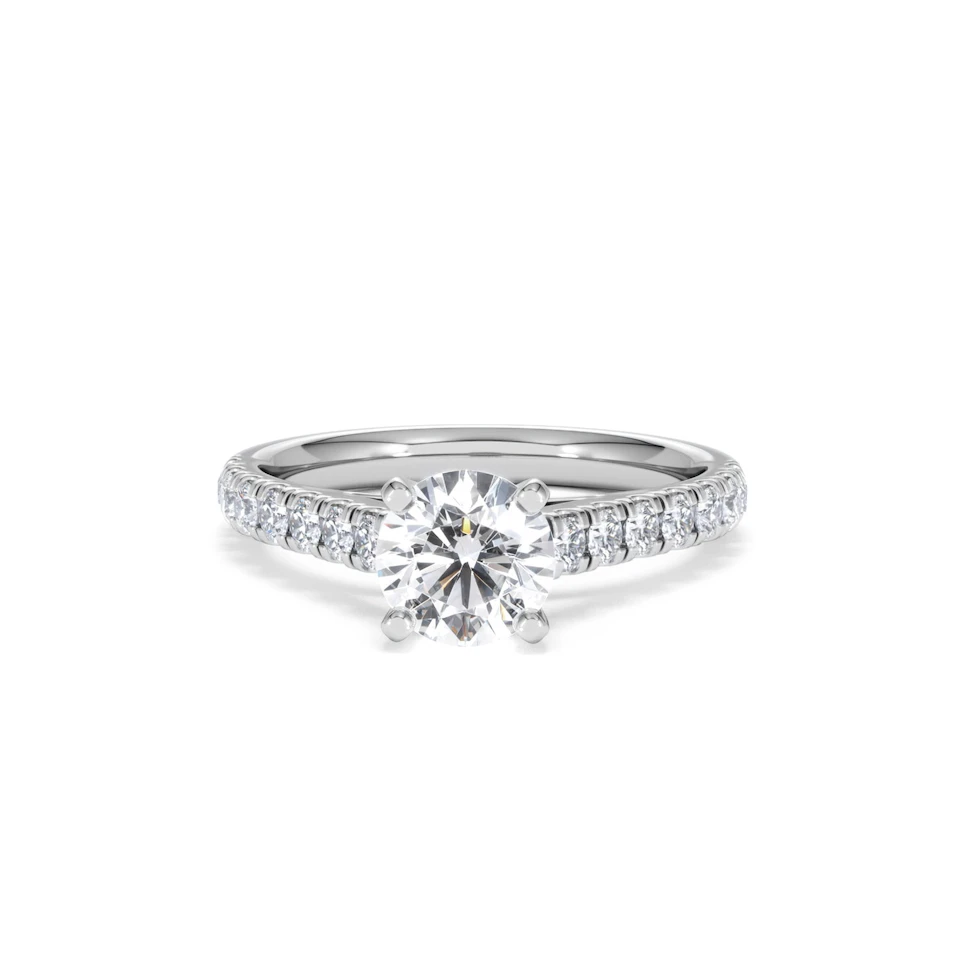 Natalia GIA Diamond Engagement Side Stone Ring Platinum 1.50CT G/VS2