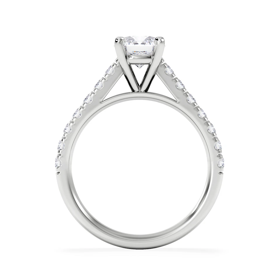 Natalia Lab Diamond Engagement Side Stone Ring 18KW Gold 1.50CT F/VS1