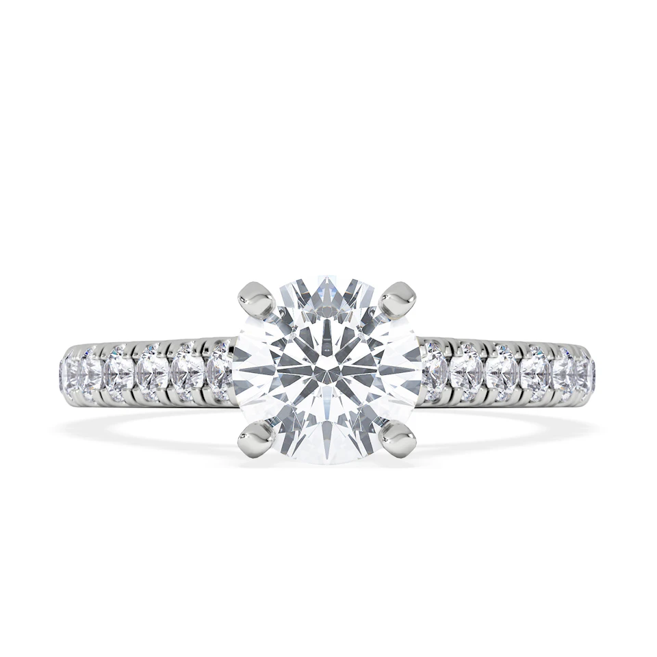 Natalia GIA Diamond Engagement Side Stone Ring Platinum 1.40CT G/VS1