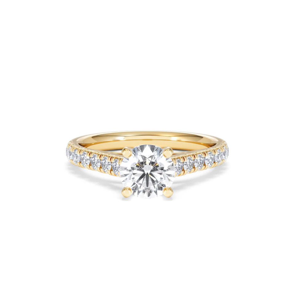 Natalia Lab Diamond Engagement Side Stone Ring 18K Gold 1.50CT F/VS1