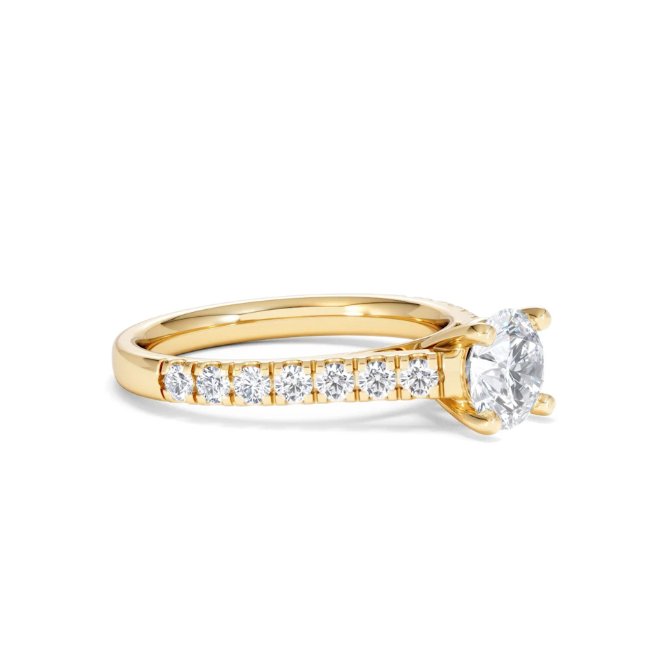 Natalia Lab Diamond Engagement Side Stone Ring 18K Gold 1.50CT F/VS1