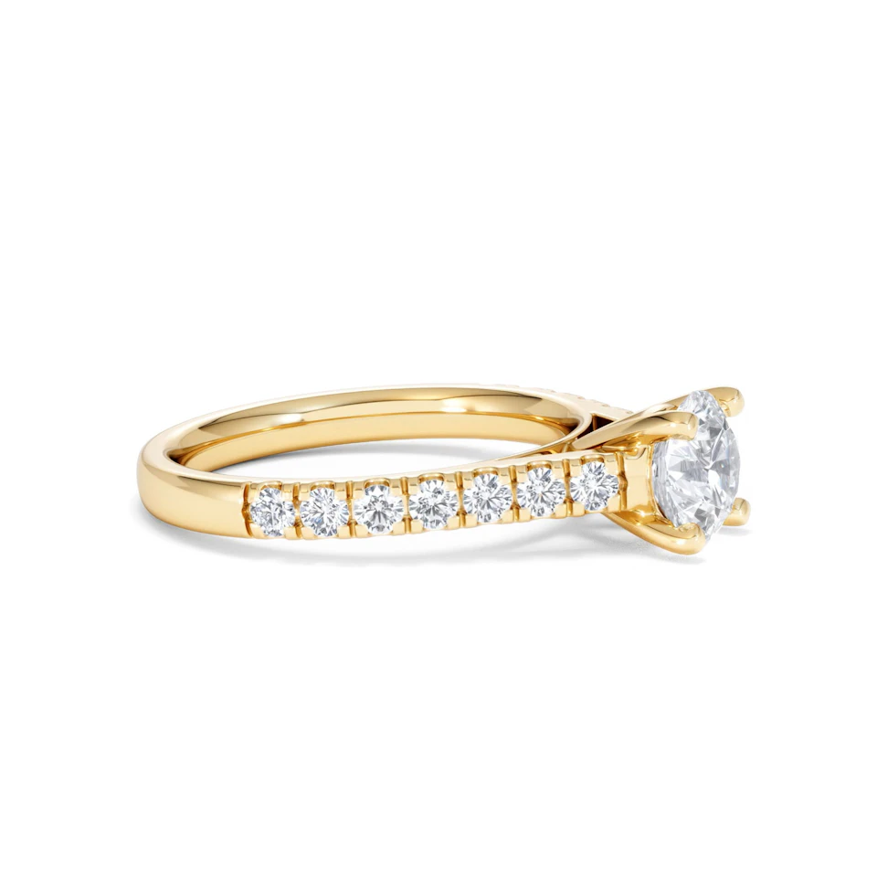 Natalia Lab Diamond Engagement Side Stone Ring 18K Gold 1.50CT F/VS1