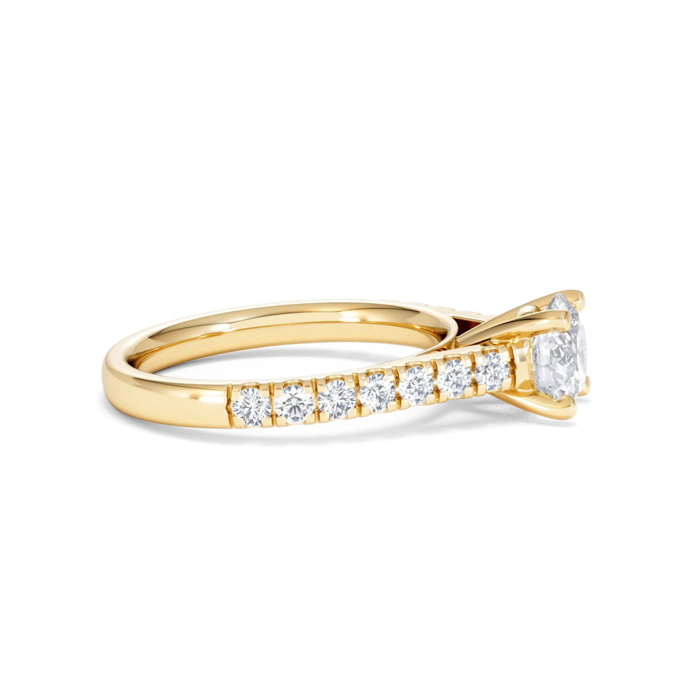 Natalia Lab Diamond Engagement Side Stone Ring 18K Gold 1.50CT F/VS1