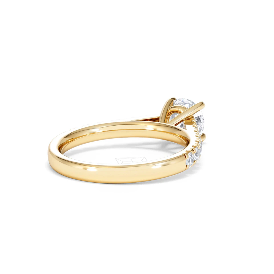 Natalia Lab Diamond Engagement Side Stone Ring 18K Gold 1.50CT F/VS1