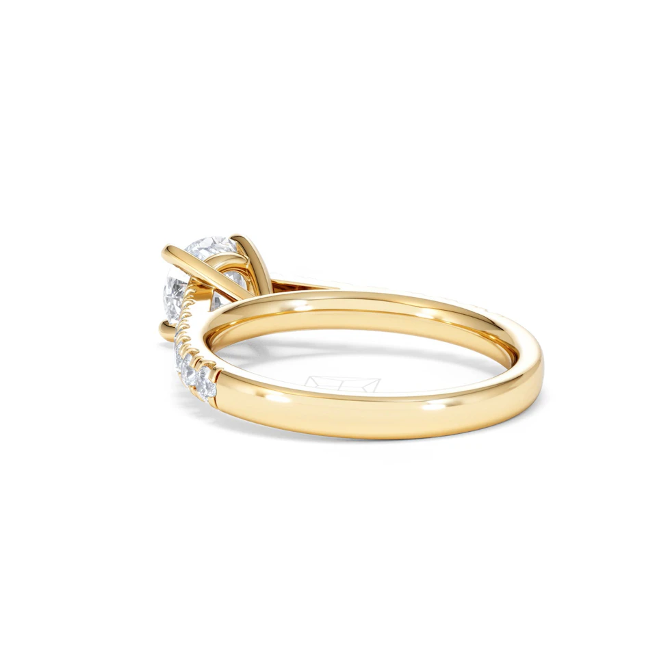 Natalia Lab Diamond Engagement Side Stone Ring 18K Gold 1.50CT F/VS1