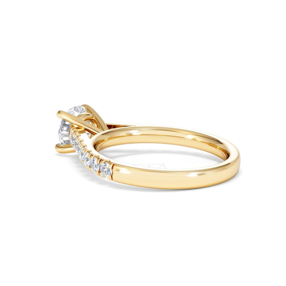 Natalia Lab Diamond Engagement Side Stone Ring 18K Gold 1.50CT F/VS1