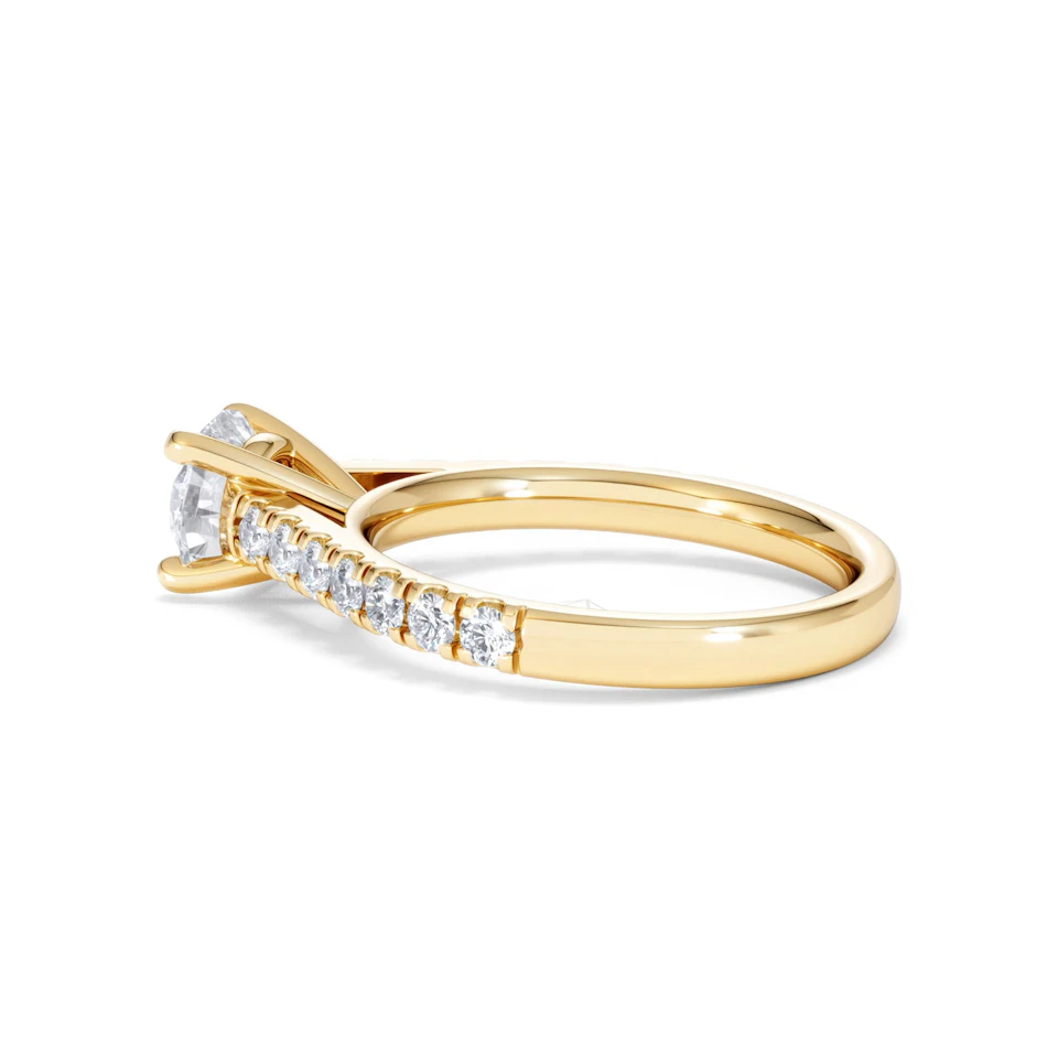 Natalia Lab Diamond Engagement Side Stone Ring 18K Gold 1.50CT F/VS1
