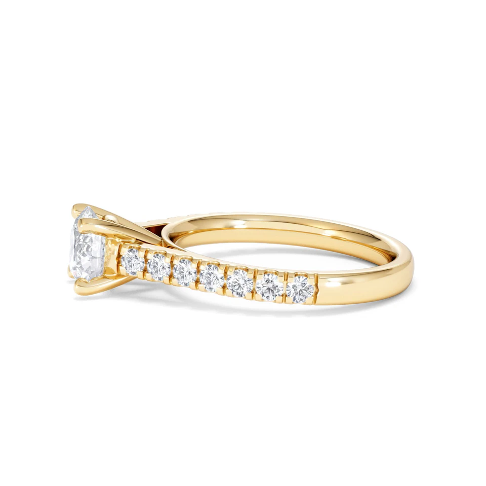 Natalia Lab Diamond Engagement Side Stone Ring 18K Gold 1.50CT F/VS1