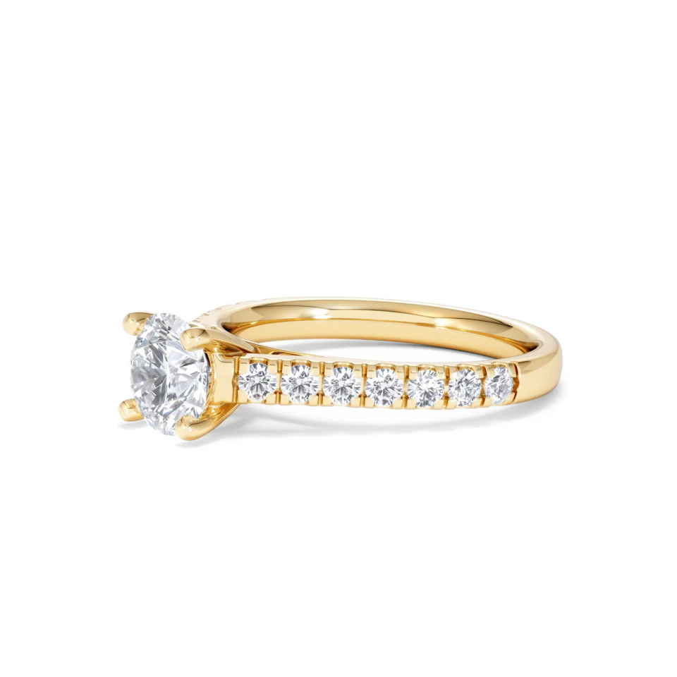 Natalia Lab Diamond Engagement Side Stone Ring 18K Gold 1.50CT F/VS1