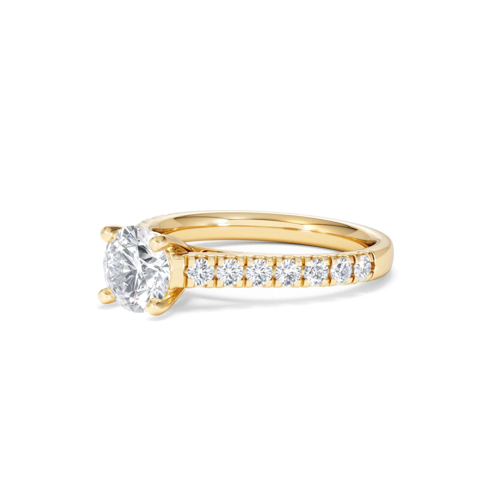 Natalia Lab Diamond Engagement Side Stone Ring 18K Gold 1.50CT F/VS1