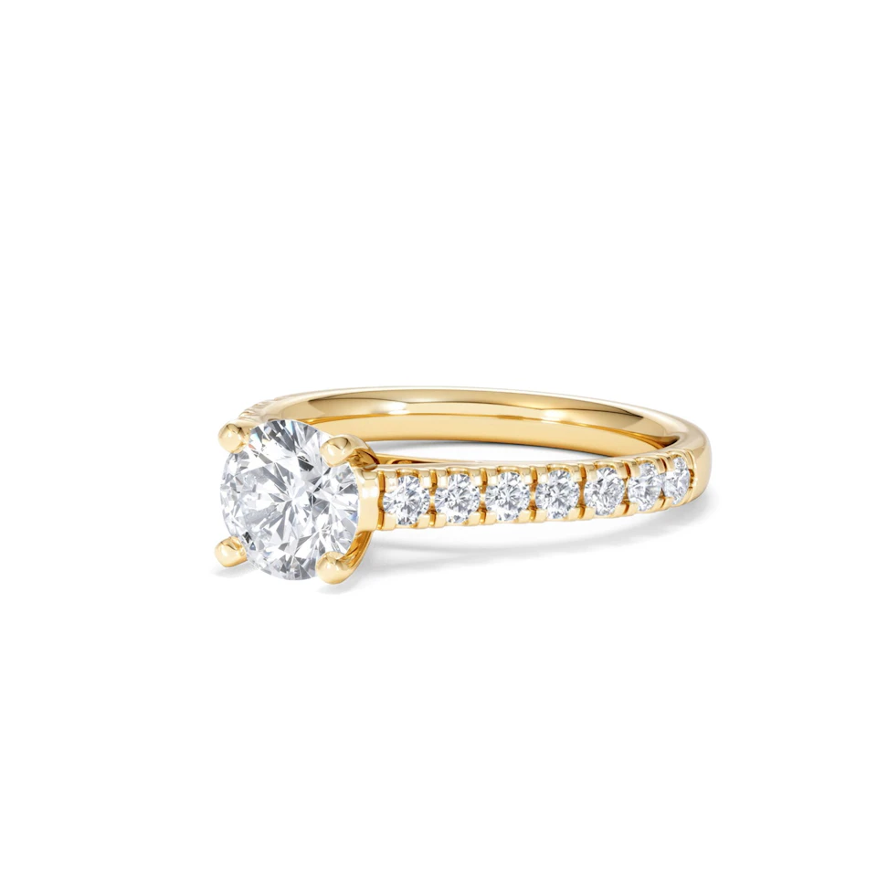 Natalia Lab Diamond Engagement Side Stone Ring 18K Gold 1.50CT F/VS1