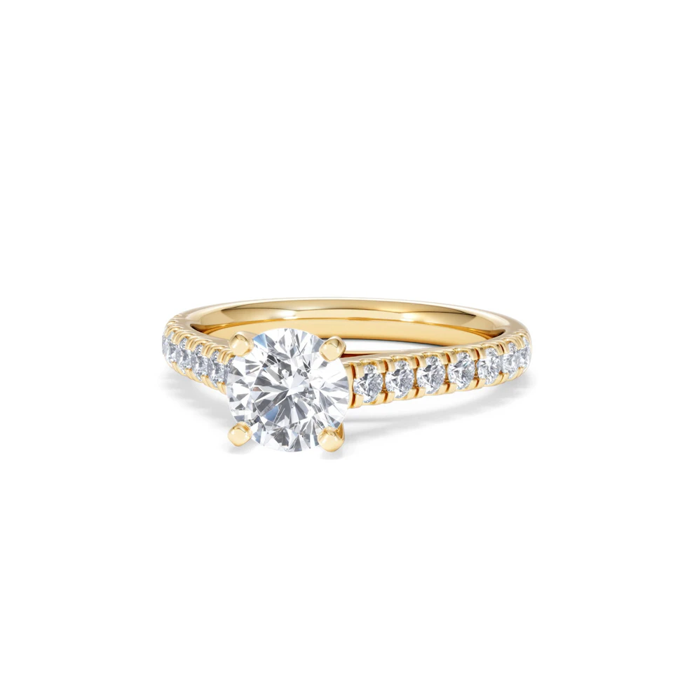 Natalia Lab Diamond Engagement Side Stone Ring 18K Gold 1.50CT F/VS1