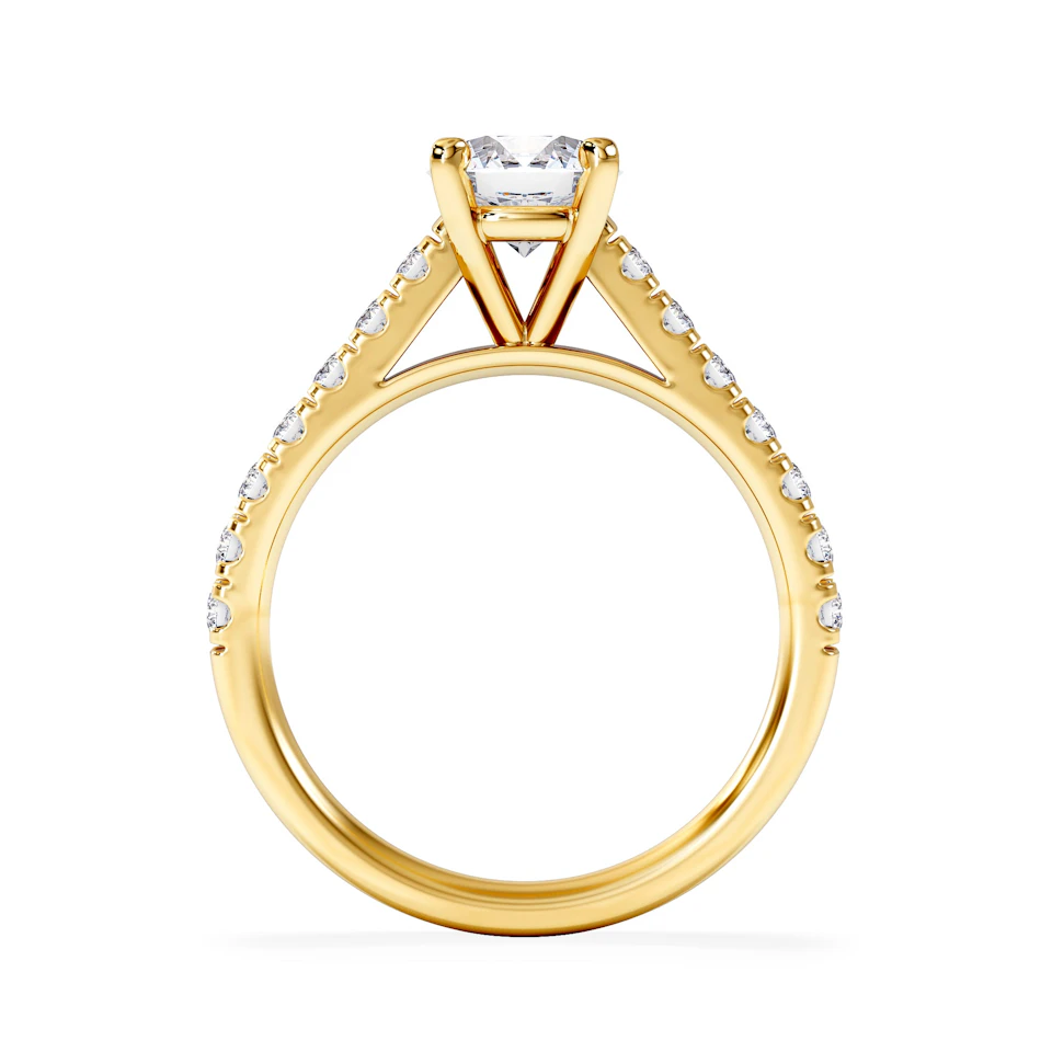 Natalia Lab Diamond Engagement Side Stone Ring 18K Gold 1.50CT F/VS1