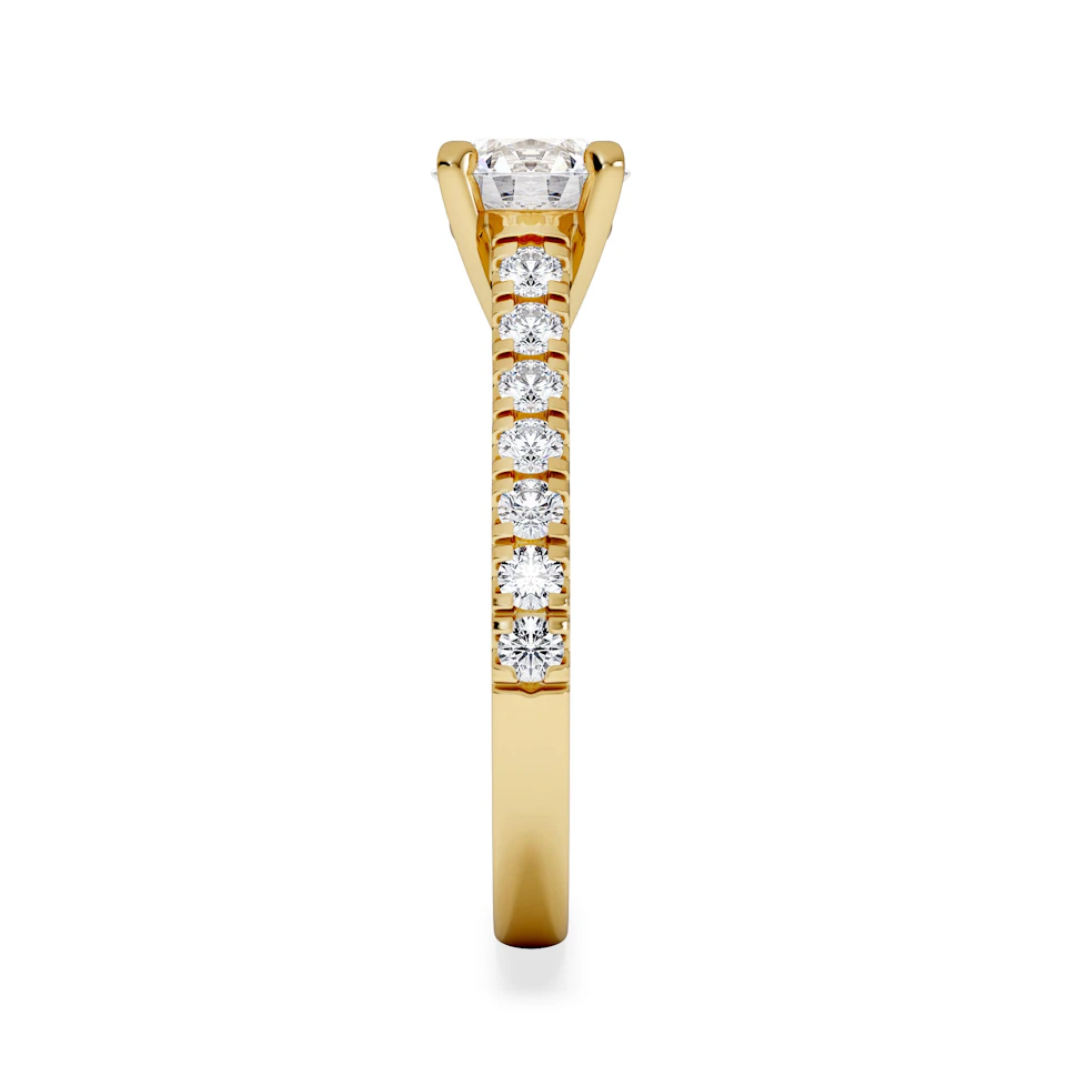 Natalia GIA Diamond Engagement Side Stone Ring 18K Gold 1.40CT G/SI2