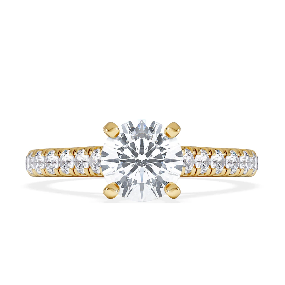 Natalia GIA Diamond Engagement Side Stone Ring 18K Gold 1.40CT G/SI2