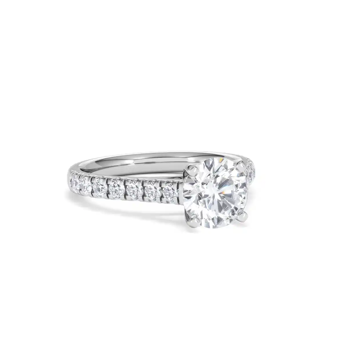 Natalia Lab Diamond Engagement Side Stone Ring 18KW Gold 2.00CT F/VS1