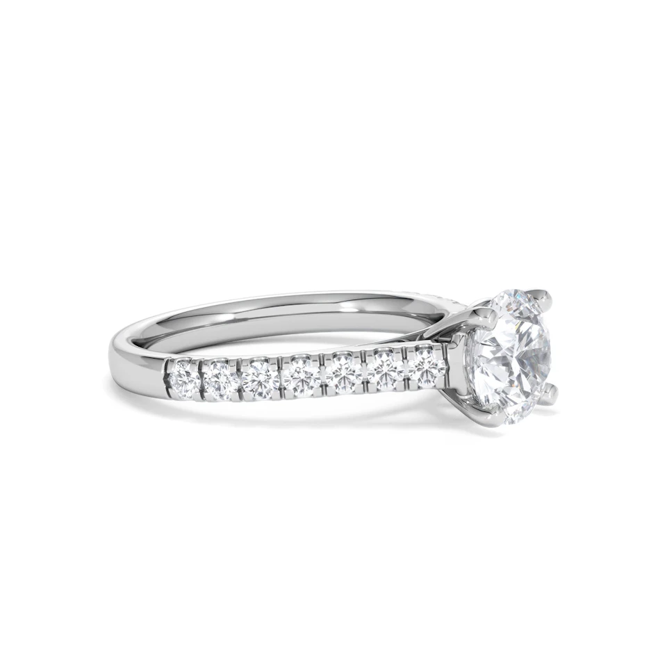 Natalia Lab Diamond Engagement Side Stone Ring Platinum 2.00CT F/VS1