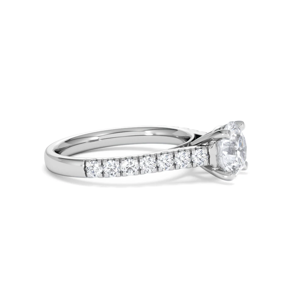 Natalia Lab Diamond Engagement Side Stone Ring 18KW Gold 2.00CT F/VS1
