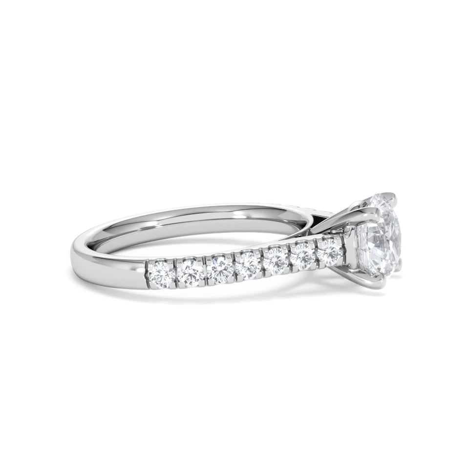Natalia Lab Diamond Engagement Side Stone Ring Platinum 2.00CT F/VS1